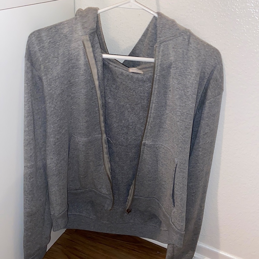 Gray John Galt Zip-Up Hoodie